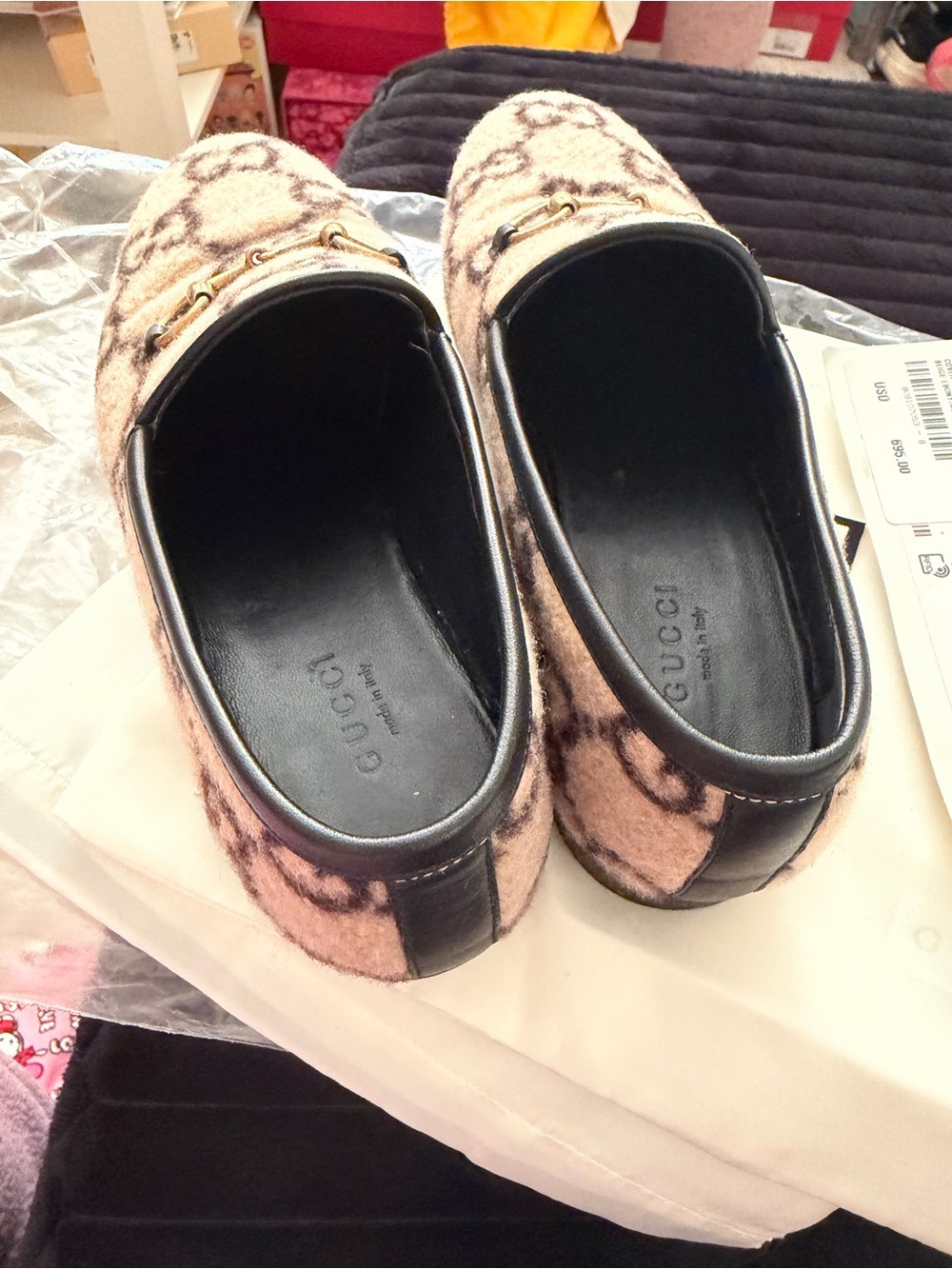 Gucci GG Wool Loafers - Picture 4 of 9